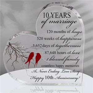 Years of Marriage Gift Wedding Anniversary Heart Marriage Keepsake Decoration